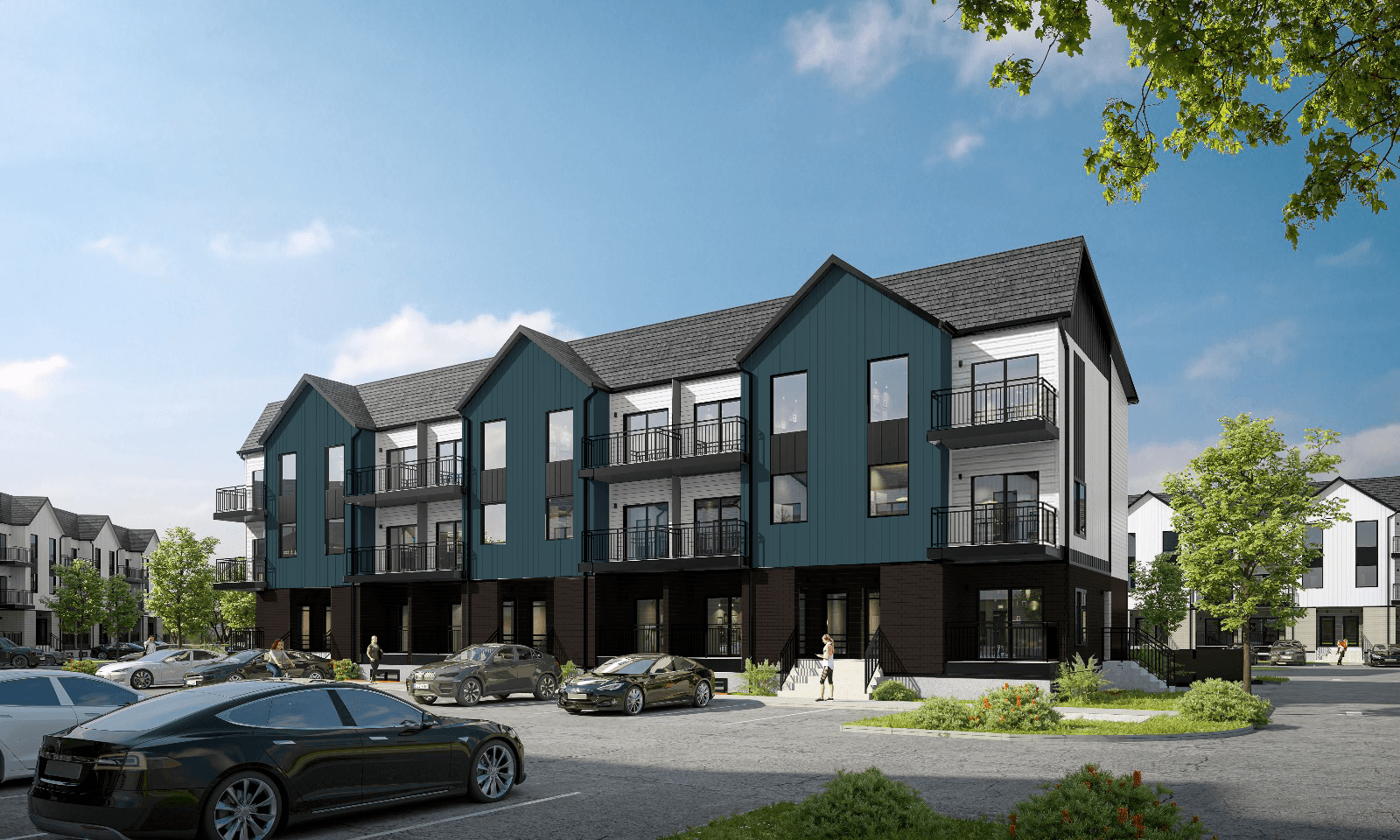 The Stacks at Clareview — Evening Blue exterior rendering